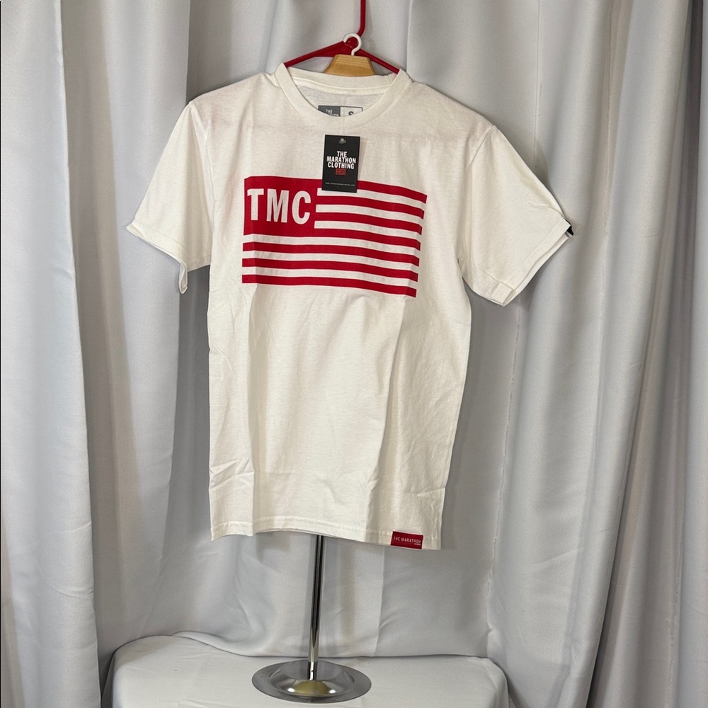 The Marathon Clothing White Tee with Red Graphic